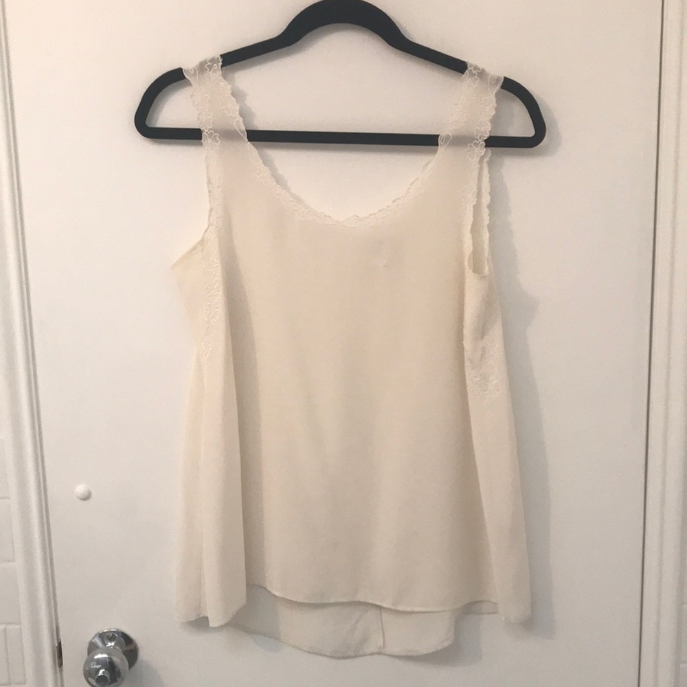 Club Monaco silk top with embroidery